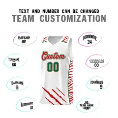 White Tiger Claw Pattern Sports Uniform Basketball Jersey 4