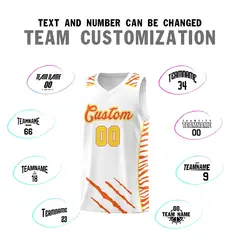 White Tiger Claw Pattern Sports Uniform Basketball Jersey 4