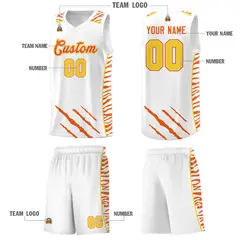 White Tiger Claw Pattern Sports Uniform Basketball Jersey 5