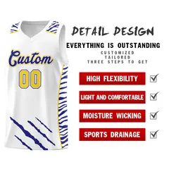 White Tiger Claw Pattern Sports Uniform Basketball Jersey 2