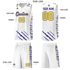 White Tiger Claw Pattern Sports Uniform Basketball Jersey 5