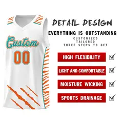 White Tiger Claw Pattern Sports Uniform Basketball Jersey 2