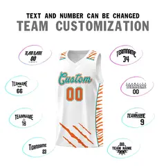 White Tiger Claw Pattern Sports Uniform Basketball Jersey 4