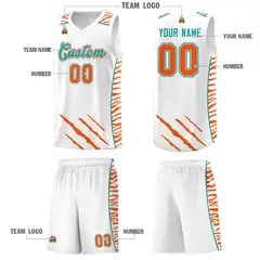 White Tiger Claw Pattern Sports Uniform Basketball Jersey 5