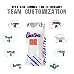White Tiger Claw Pattern Sports Uniform Basketball Jersey 4