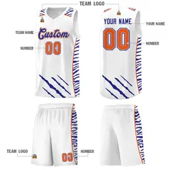 White Tiger Claw Pattern Sports Uniform Basketball Jersey 5