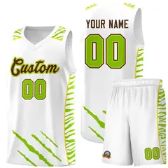 White Tiger Claw Pattern Sports Uniform Basketball Jersey 1