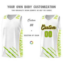 White Tiger Claw Pattern Sports Uniform Basketball Jersey 3