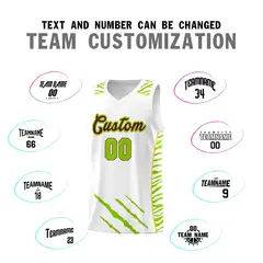 White Tiger Claw Pattern Sports Uniform Basketball Jersey 4