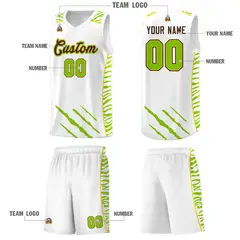 White Tiger Claw Pattern Sports Uniform Basketball Jersey 5