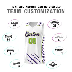 White Tiger Claw Pattern Sports Uniform Basketball Jersey 4