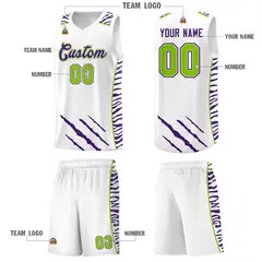 White Tiger Claw Pattern Sports Uniform Basketball Jersey 5