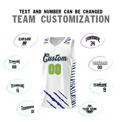 White Tiger Claw Pattern Sports Uniform Basketball Jersey 4