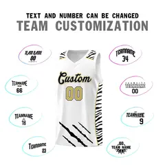 White Tiger Claw Pattern Sports Uniform Basketball Jersey 4