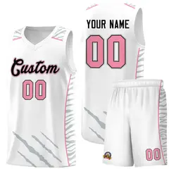 White Tiger Claw Pattern Sports Uniform Basketball Jersey 1