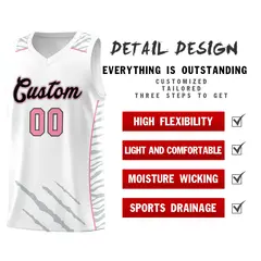 White Tiger Claw Pattern Sports Uniform Basketball Jersey 2