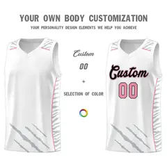 White Tiger Claw Pattern Sports Uniform Basketball Jersey 3