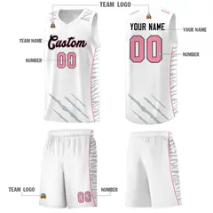 White Tiger Claw Pattern Sports Uniform Basketball Jersey 5