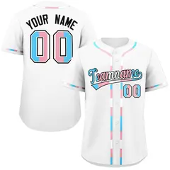 White Transgender Pride Month Classic Baseball Jersey 1