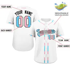 White Transgender Pride Month Classic Baseball Jersey 2