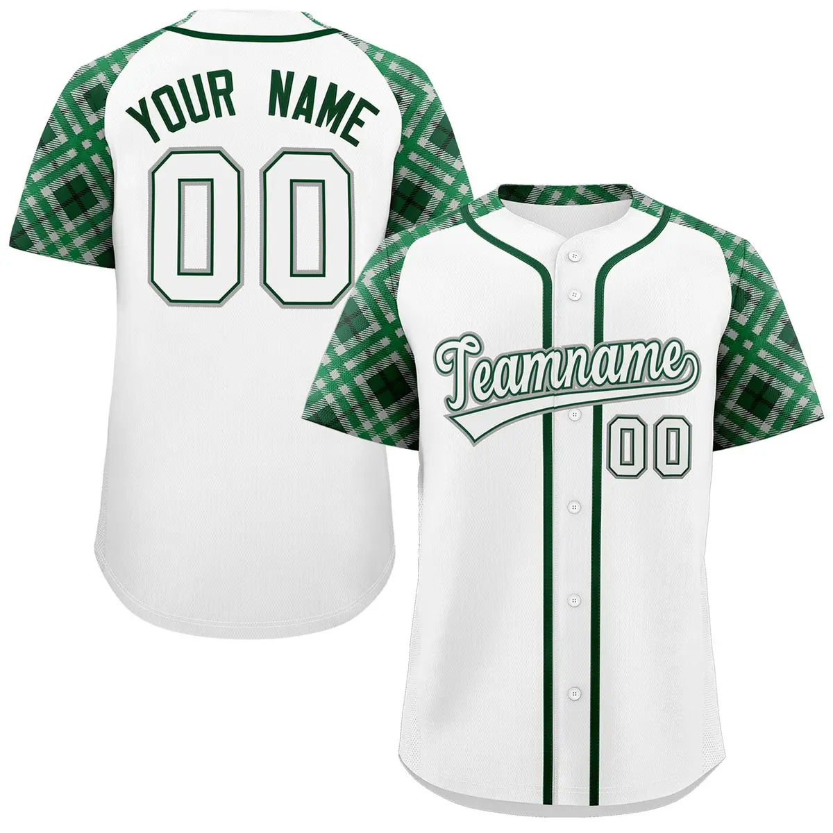 White White-Gray Raglan Sleeves Authentic Baseball Jersey