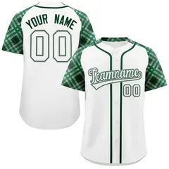 White White-Gray Raglan Sleeves Authentic Baseball Jersey 1
