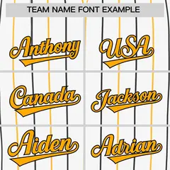 White Yellow and Black Bi-Color Stripes Baseball Jersey 3