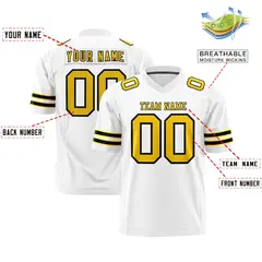 White Yellow-Black Classic Authentic Football Jersey 2