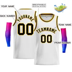 Men's White Yellow Black Classic Casual Bull Basketball Jersey 2