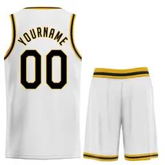 White Yellow-Black Classic Sets Basketball Jersey 2