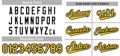 White Yellow-Black Classic Style Authentic Baseball Jersey 3