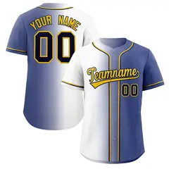 White Yellow-Black Gradient Baseball Jersey