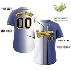 White Yellow-Black Gradient Baseball Jersey 2