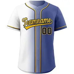 White Yellow-Black Gradient Baseball Jersey 3