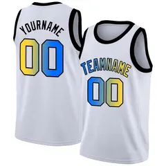 White Yellow Black Gradient Fashion Basketball Jersey
