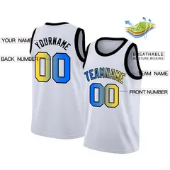 White Yellow Black Gradient Fashion Basketball Jersey 2