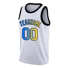 White Yellow Black Gradient Fashion Basketball Jersey 3