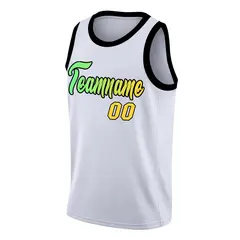 White Yellow-Black Gradient Fashion Tops Basketball Jersey 3