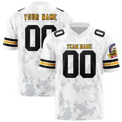 White Yellow-Black Graffiti Line Authentic Football Jersey