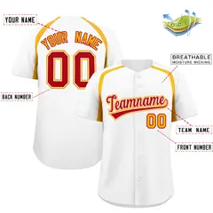 White Yellow Color Block Authentic Baseball Jersey 2