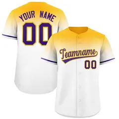 White Yellow Gradient Authentic Baseball Jersey