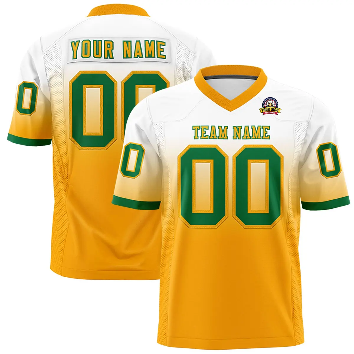 White Yellow Gradient Fashion Authentic Football Jersey