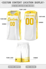 White Yellow Graffiti Pattern Sports Basketball Jersey 2
