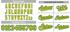White Yellow-Green Full-Button Classic Baseball Jersey 3