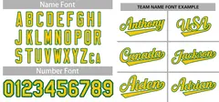 White Yellow-Green Full-Button Classic Baseball Jersey 3