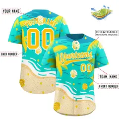 White Yellow Hawaiian Graffiti Palm Tree Baseball Jersey 2