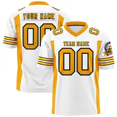 White Yellow Insert Color Design Authentic Football Jersey