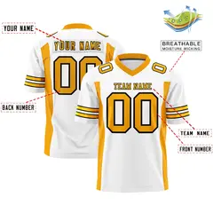 White Yellow Insert Color Design Authentic Football Jersey 2