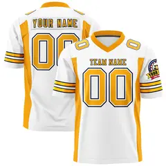White Yellow Insert Color Design Authentic Football Jersey 1