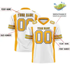 White Yellow Insert Color Design Authentic Football Jersey 2